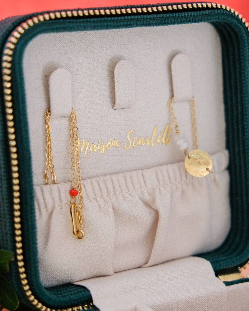 Boîte À Bijoux De Voyage Corinne En Velours Côtelé