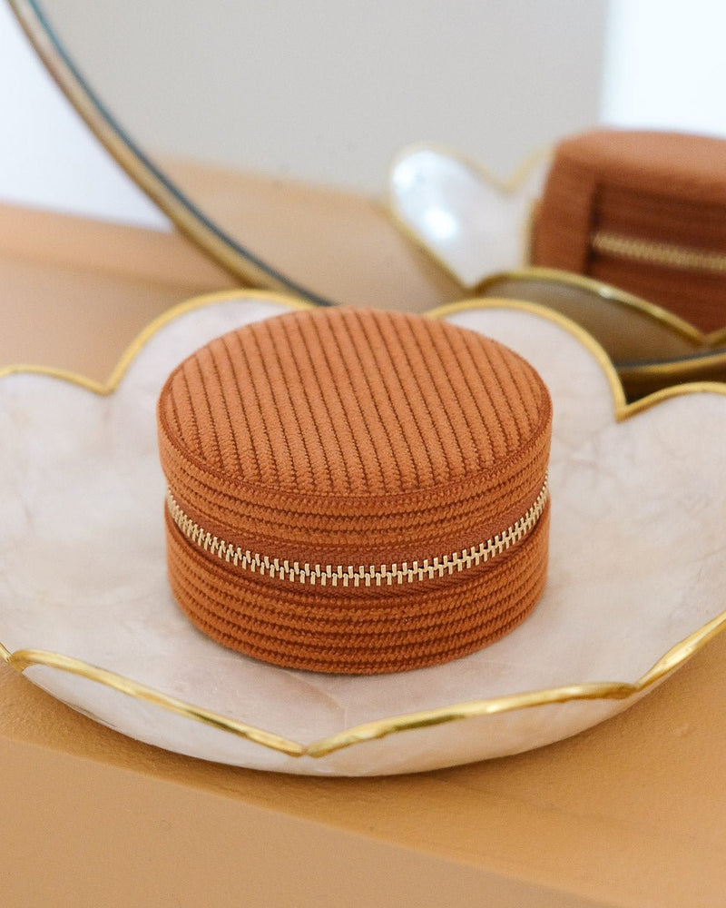 Boîte À Bijoux De Voyage Yvonne En Velours Côtelé