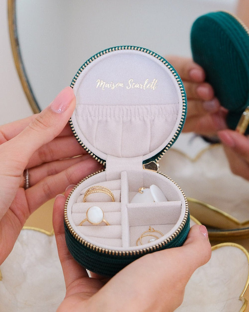 Boîte À Bijoux De Voyage Yvonne En Velours Côtelé