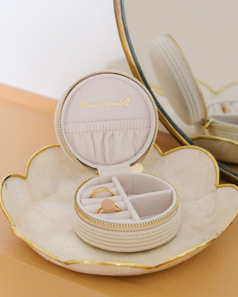 Boîte À Bijoux De Voyage Yvonne En Velours Côtelé