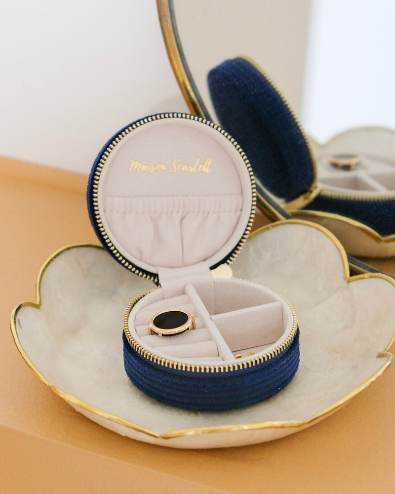 Boîte À Bijoux De Voyage Yvonne En Velours Côtelé