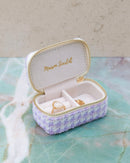 Marie Mini Houndstooth Travel Jewelry Box