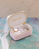 Marie Mini Houndstooth Travel Jewelry Box