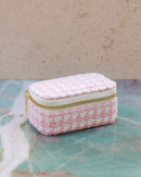 Marie Mini Houndstooth Travel Jewelry Box