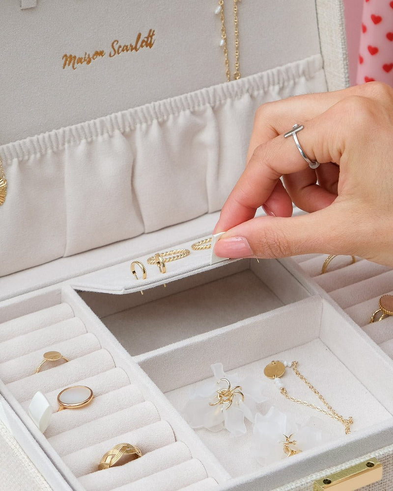 Boîte À Bijoux Louise Effet Lin