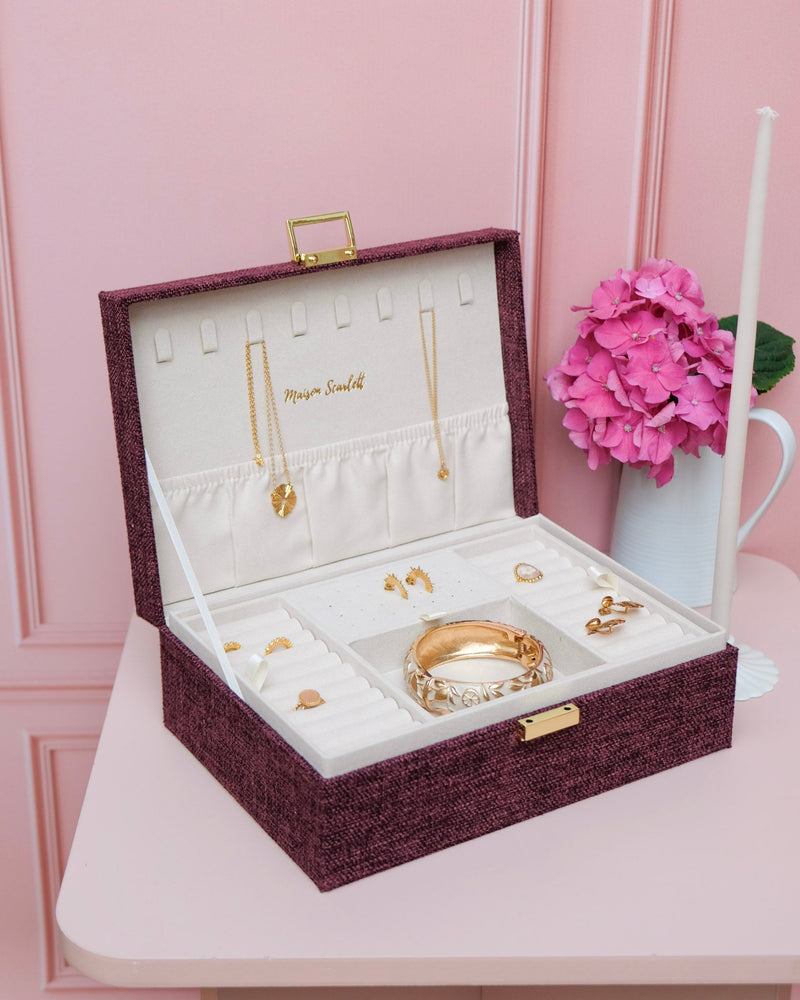 Boîte À Bijoux Louise Effet Lin