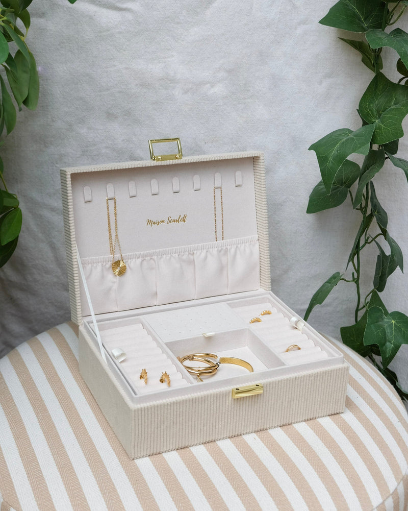 Boîte À Bijoux Louise Velours Côtelé