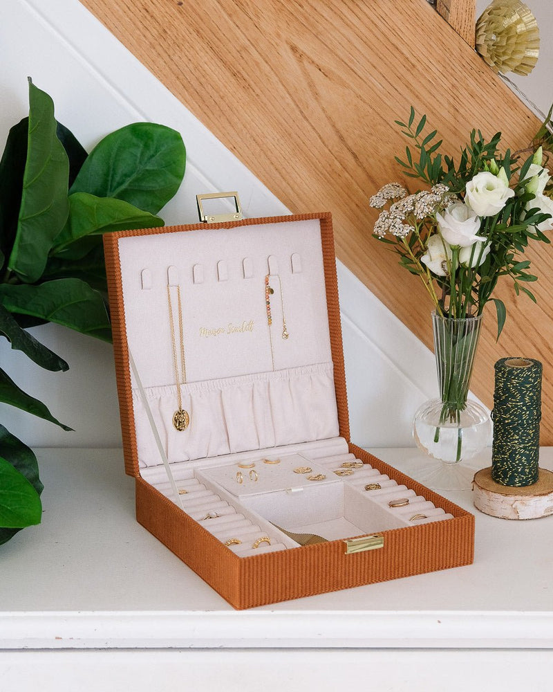 Boîte À Bijoux Anne En Velours Côtelé