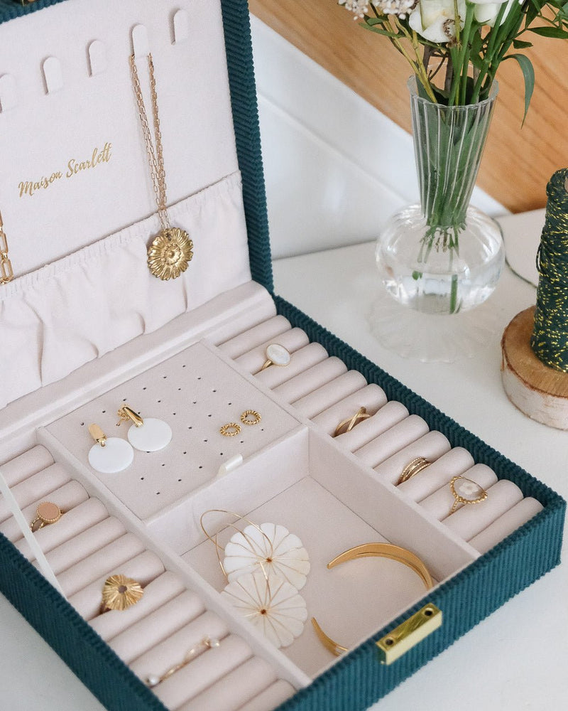 Boîte À Bijoux Anne En Velours Côtelé