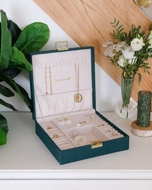 Boîte À Bijoux Anne En Velours Côtelé