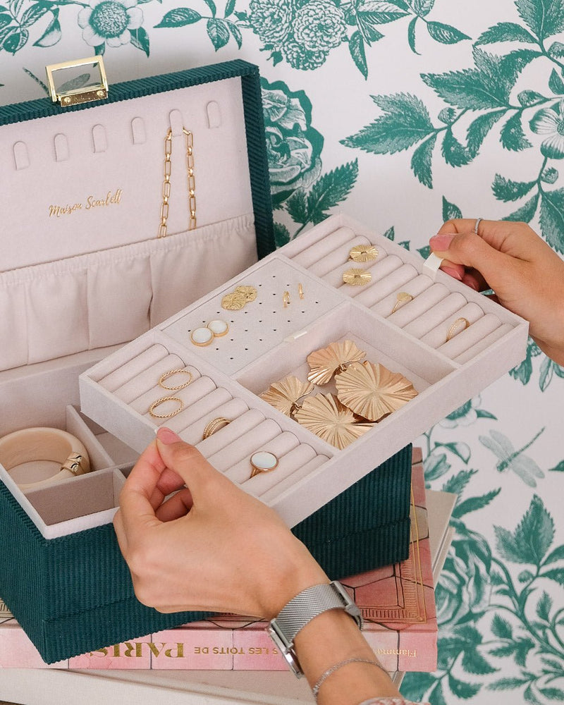 Boîte À Bijoux Denise En Velours Côtelé