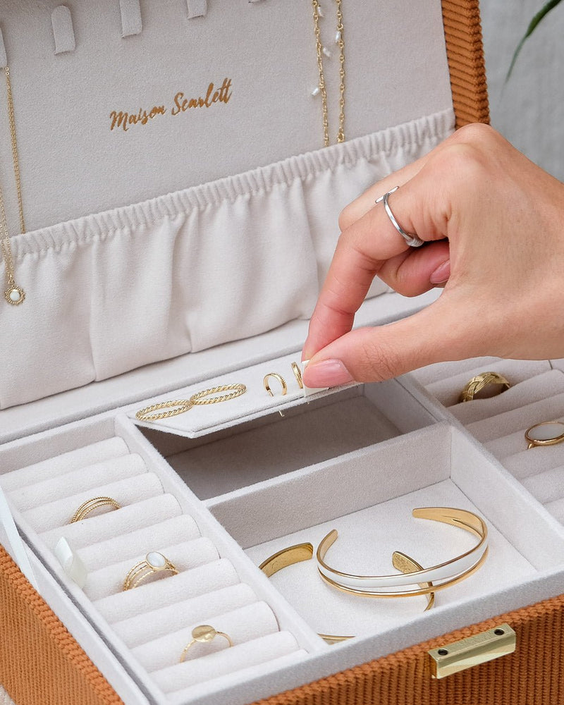 Boîte À Bijoux Louise Velours Côtelé