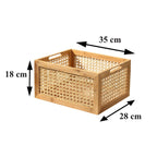Boîte En Bambou Et Rotin Grand Modèle - Marron