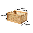 Caja grande de bambú y ratán - Decoración en madera