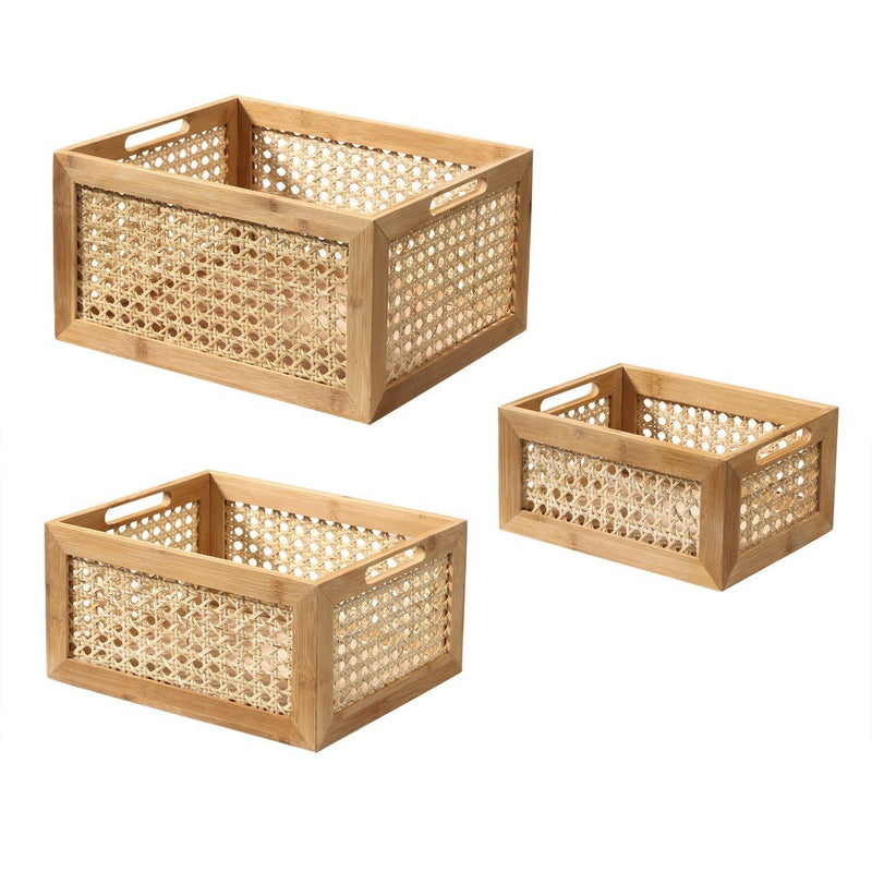 Caja de bambú y ratán, modelo pequeño - Décor Bois