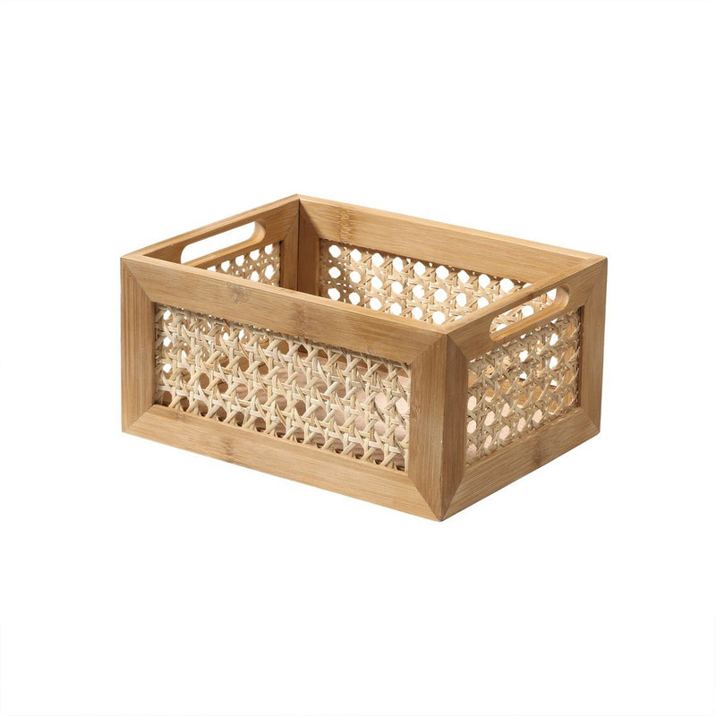 Caja de bambú y ratán, modelo pequeño - Décor Bois