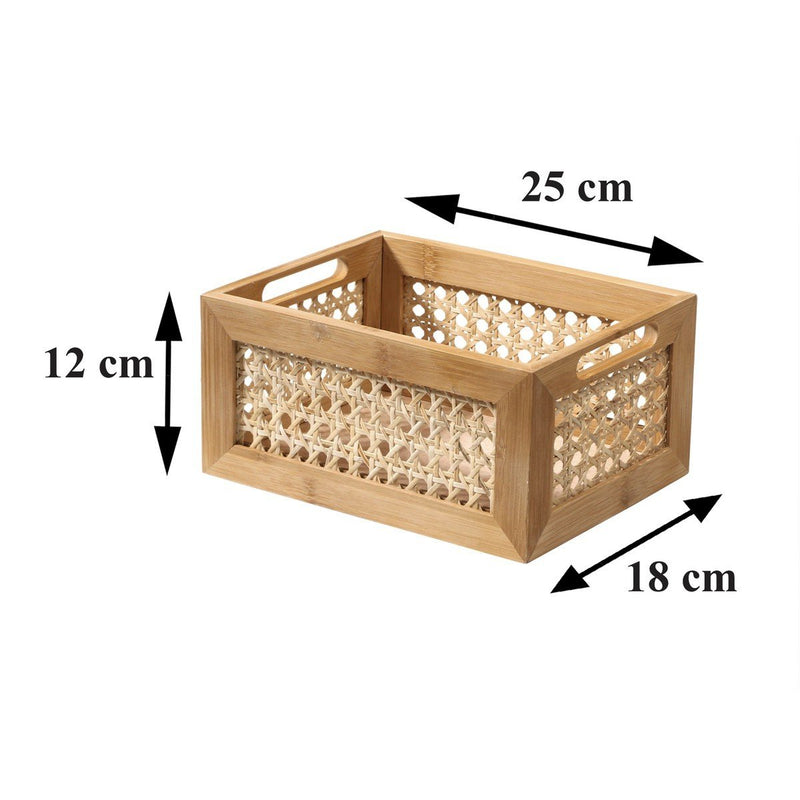 Caja de bambú y ratán, modelo pequeño - Décor Bois