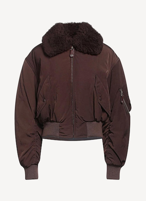 Stella Mccartney - Bomber Fur Free Fur Collar - Marron - Femme