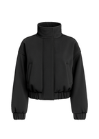 Arctic High-Neck Oversized Bomber Jacket - Black