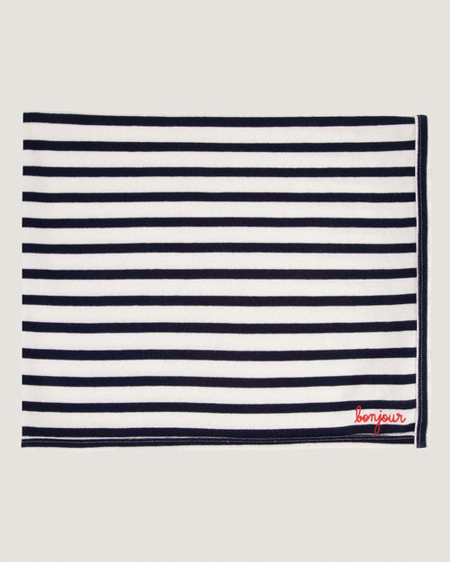 "bonjour" beaujon blanket#color_ivory-navy