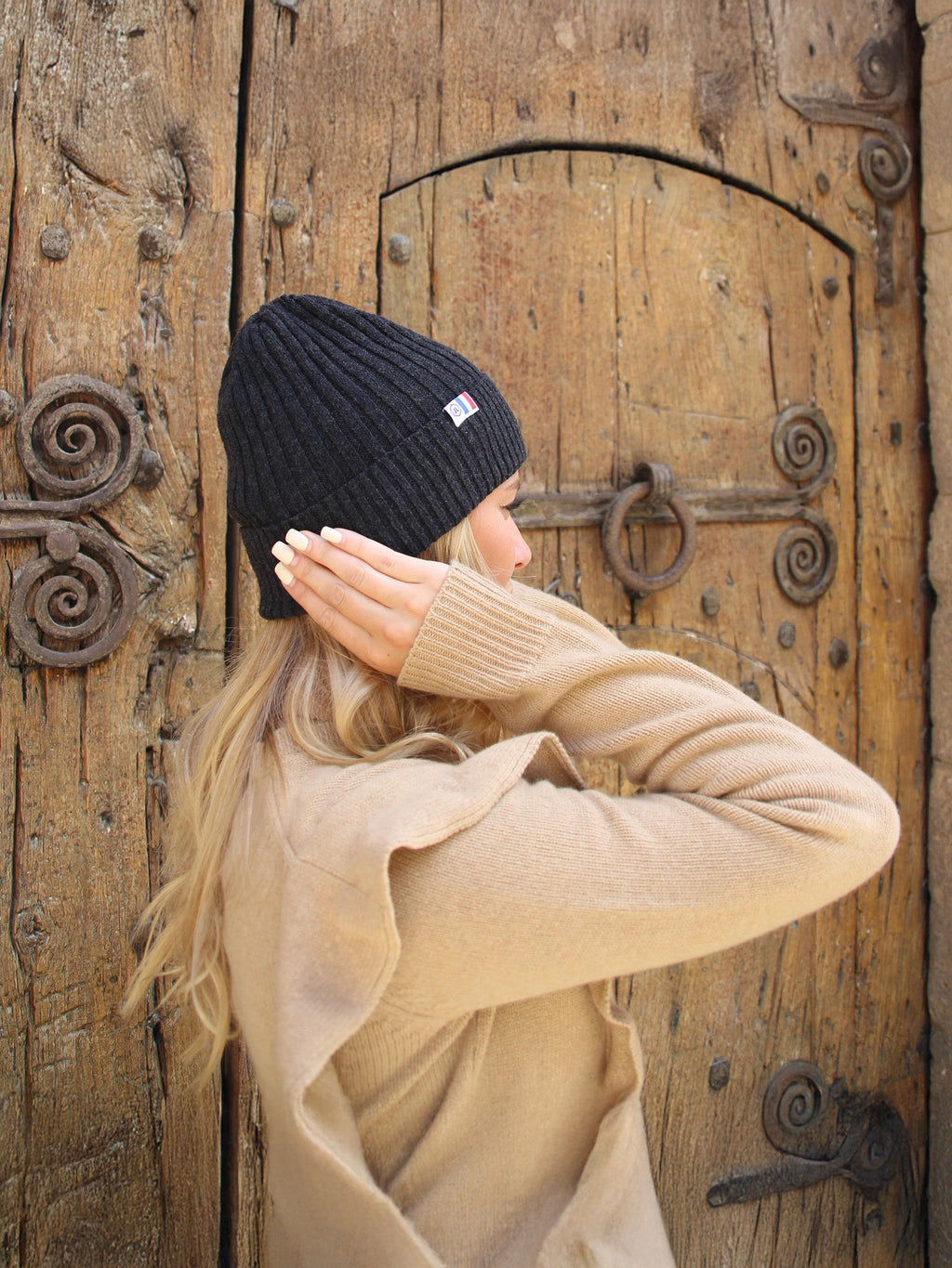 Bonnet Coton Recyclé Noir - Femme