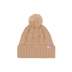 Bonnet Pompon Laine Camel - Femme