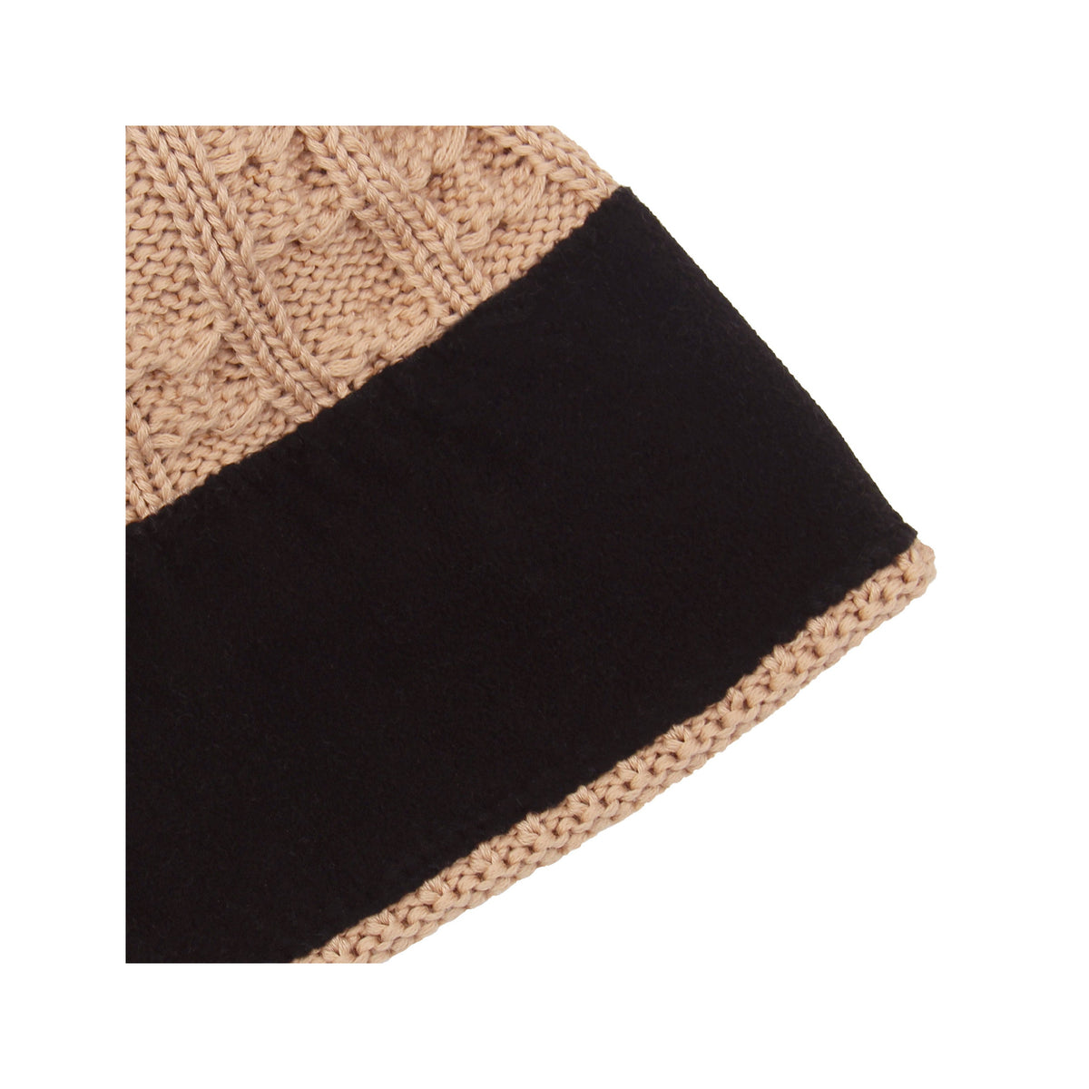 Bonnet Pompon Laine Camel - Femme