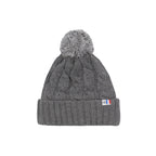 Bonnet Pompon Laine Gris - Femme