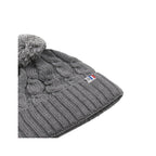 Bonnet Pompon Laine Gris - Femme