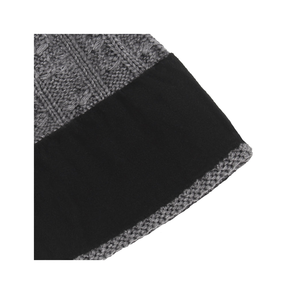 Bonnet Pompon Laine Gris - Femme