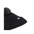 Bonnet Pompon Laine Noir Gris - Femme