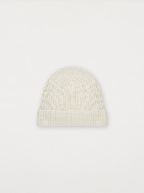 Bonnet LAINE TRICOTÉ blanc craie