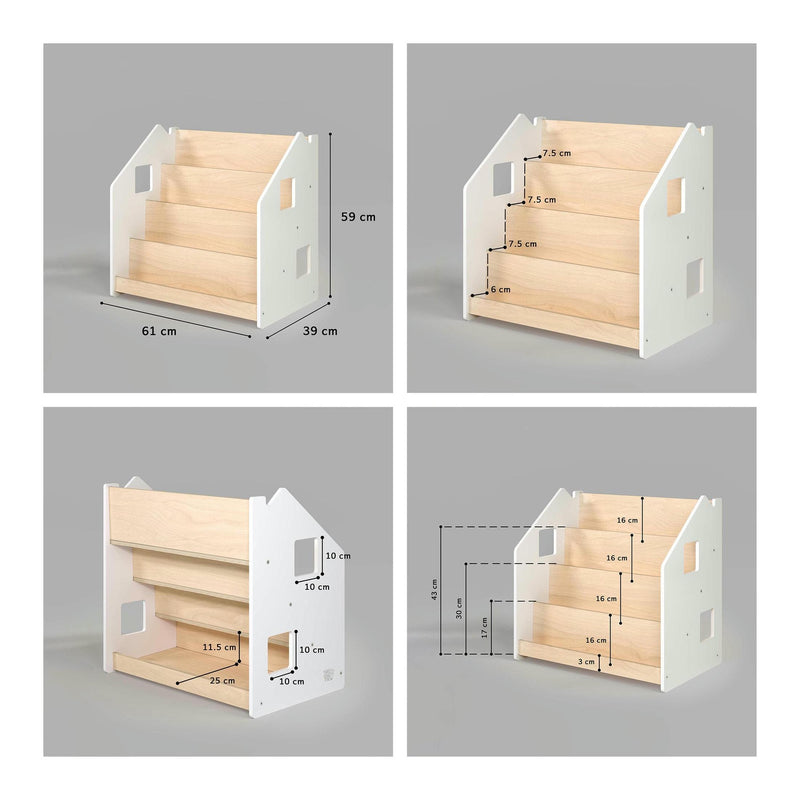Bibliothèque Enfant – Blanc & Gris