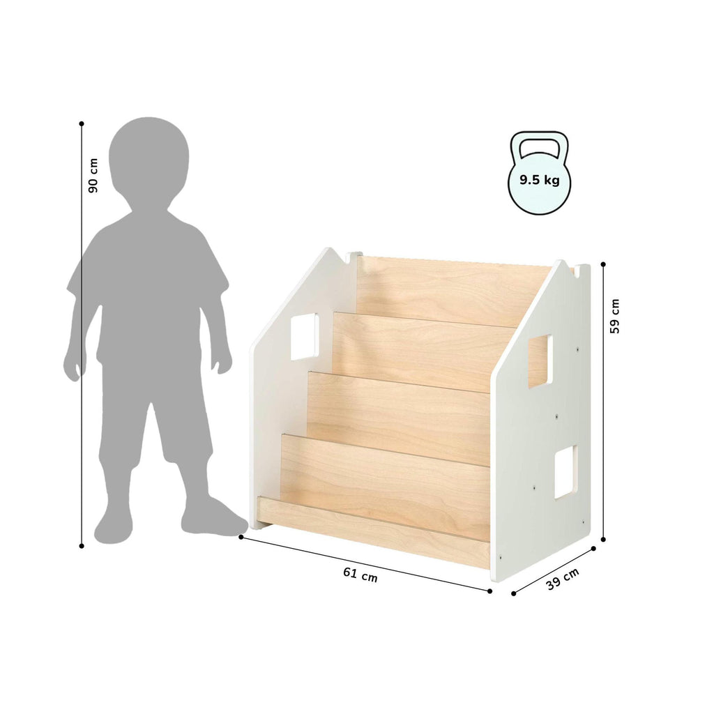 Bibliothèque Enfant – Blanc & Gris