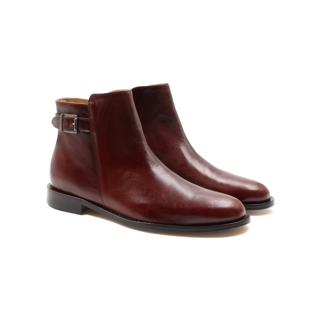 Boots À Boucle Cuir Marron - Homme