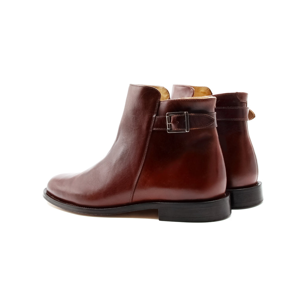 Boots À Boucle Cuir Marron - Homme