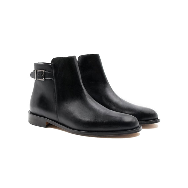 Boots met gesp van zwart leer - Heren