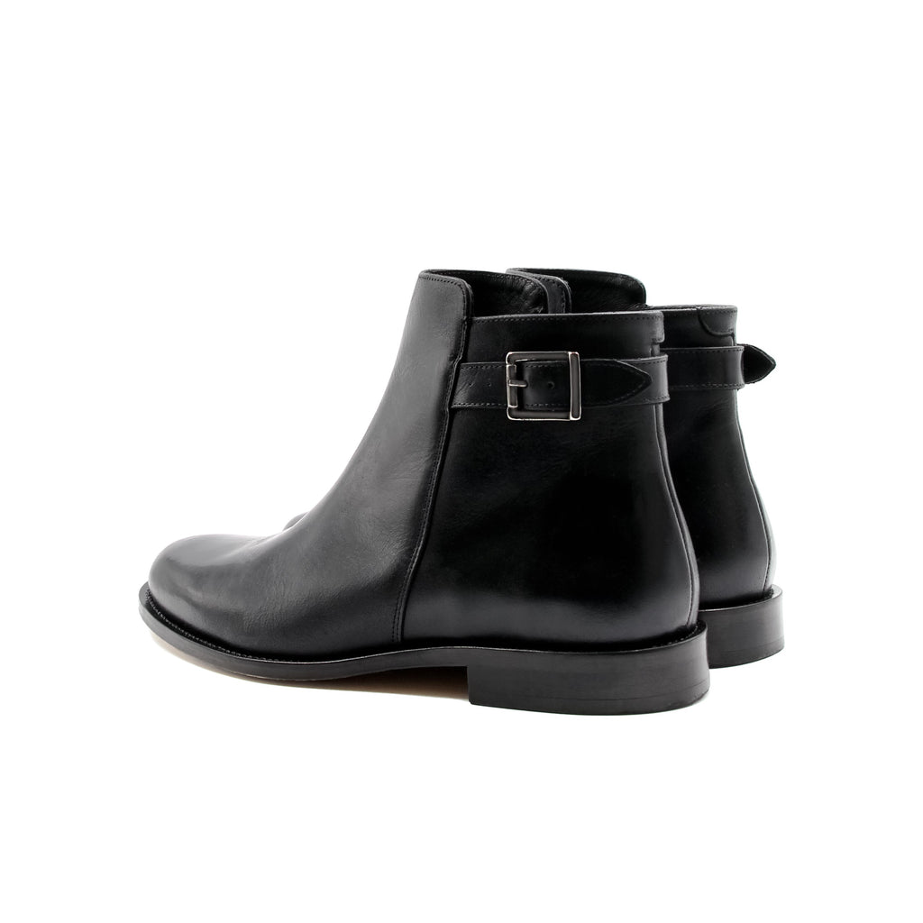 Boots À Boucle Cuir Noir - Homme