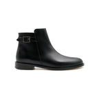 Boots À Boucle Cuir Noir - Homme