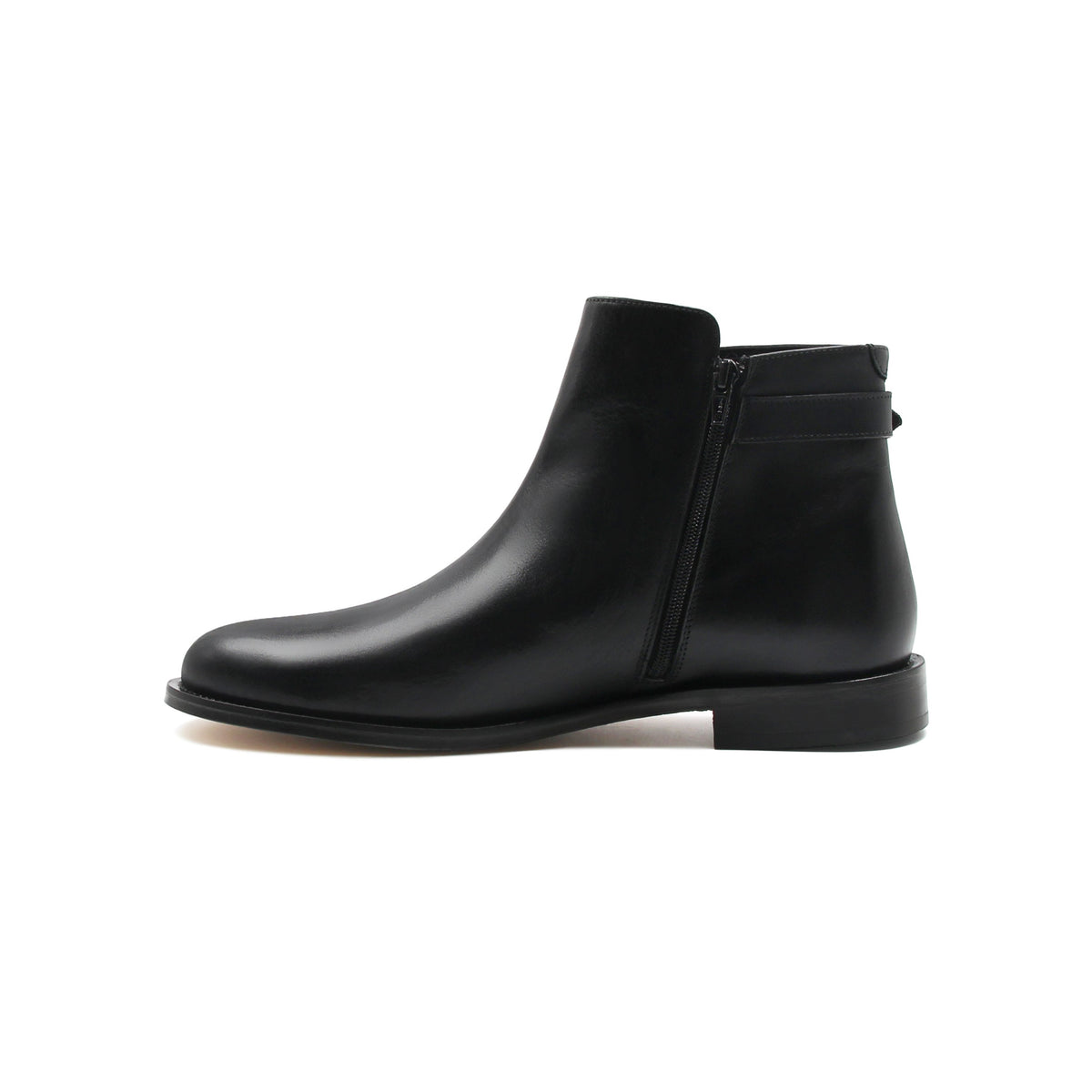 Boots À Boucle Cuir Noir - Homme