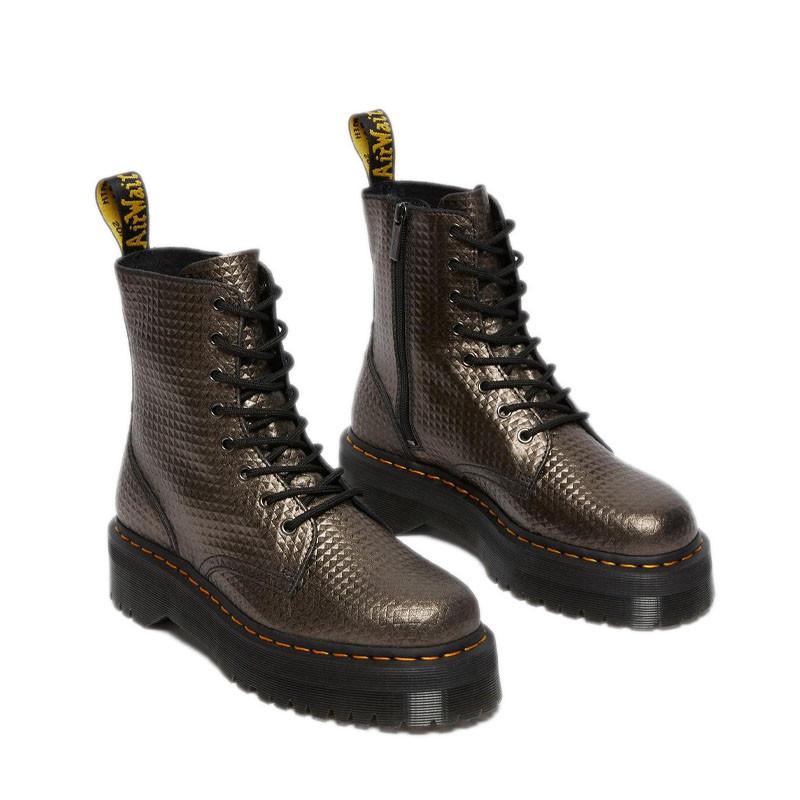 Dr Martens - Botas Jadon con tachuelas - Marrón
