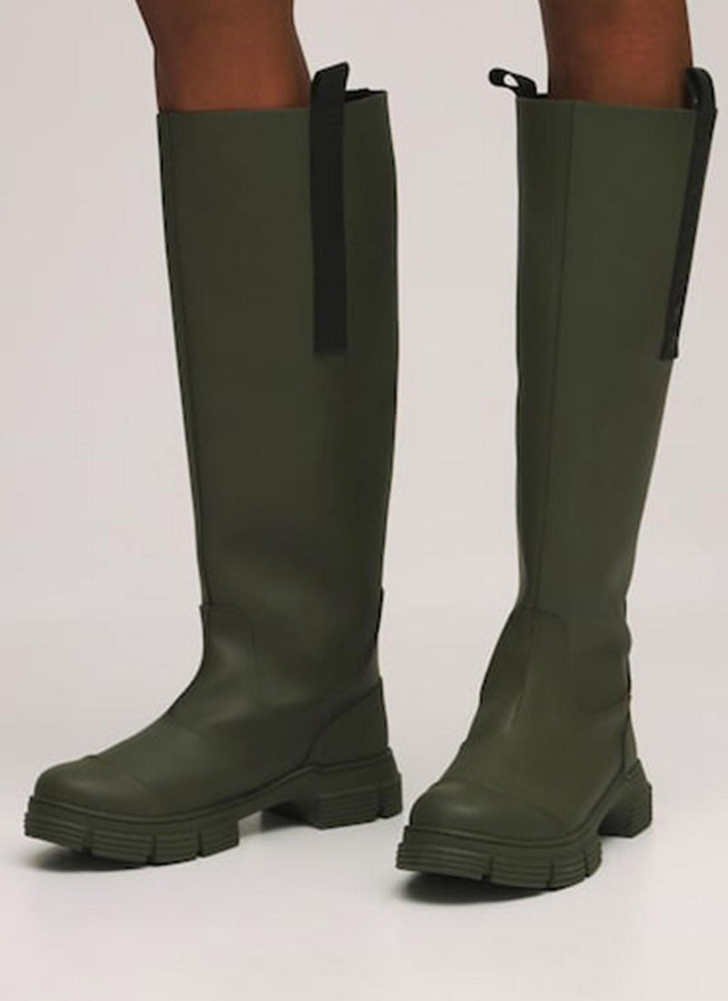 Ganni - Boots Recycled Rubber - Kaki - Femme - Imparfait