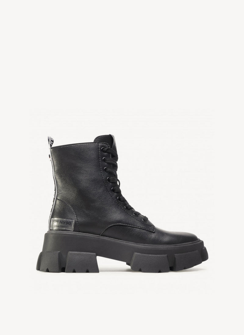 Steve Madden - Boots Tanker - Black Leather - Femme