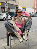 Botas con estampado New Paris - Blanco y negro