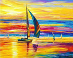 Peinture Par Numéros - Bord De Mer Et Lumières Du Coucher De Soleil