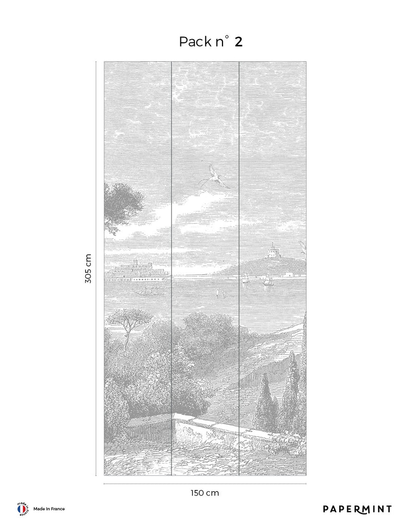 Seaside Fresco - Grisaille