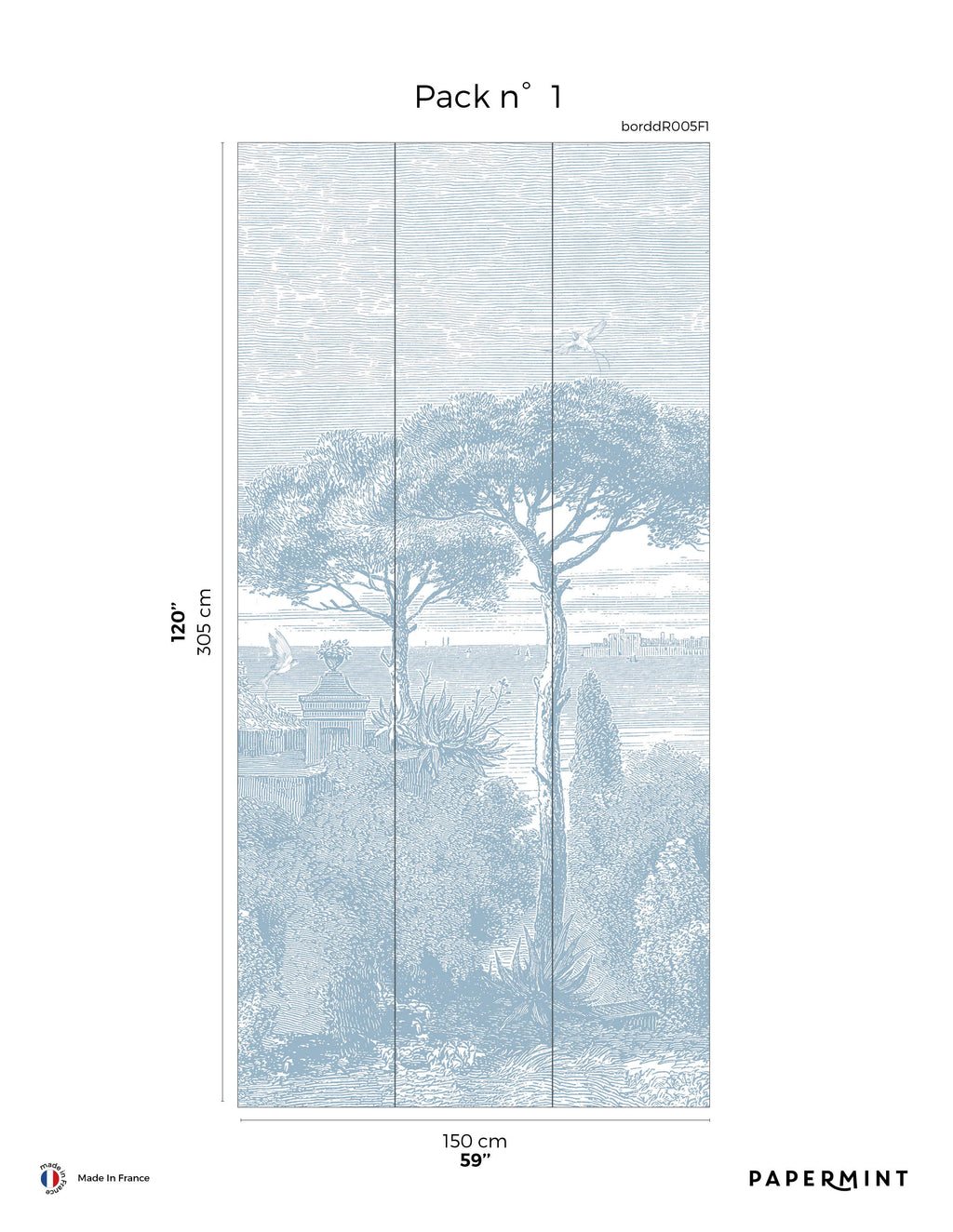 Bord De Mer Wall Mural - Pastel Blue