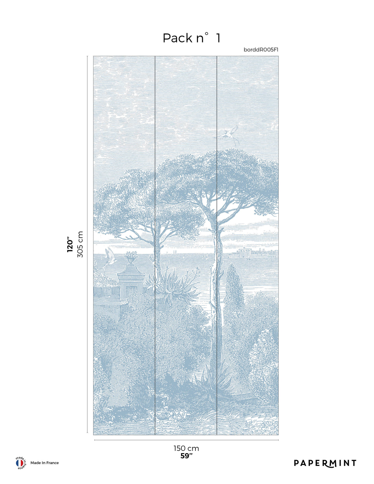 Bord De Mer Wall Mural - Pastel Blue
