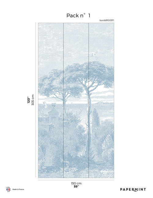 Fresque Bord de Mer - Bleu Pastel