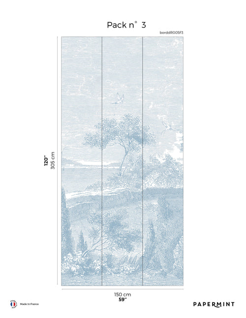 Fresque Bord de Mer - Bleu Pastel